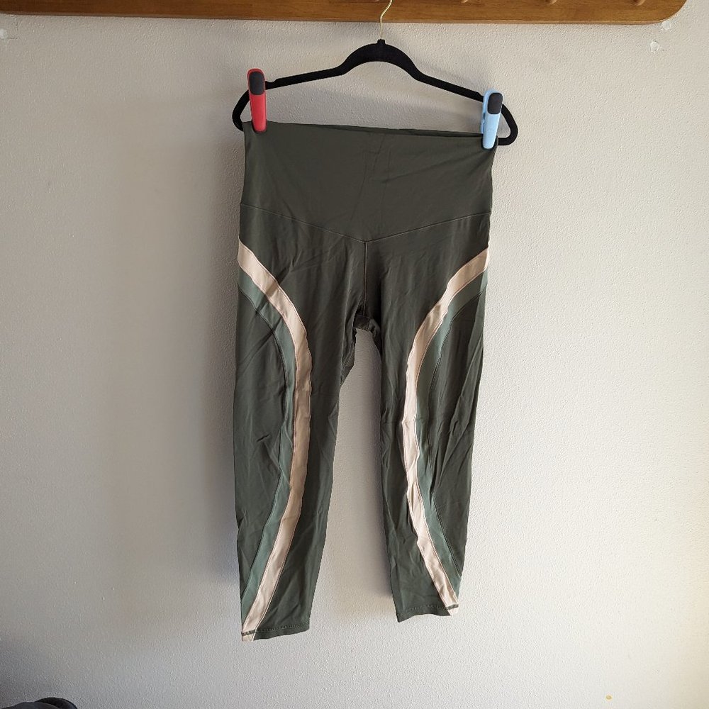 Aerie Army Green Chill Play Move Side Stripe leggings